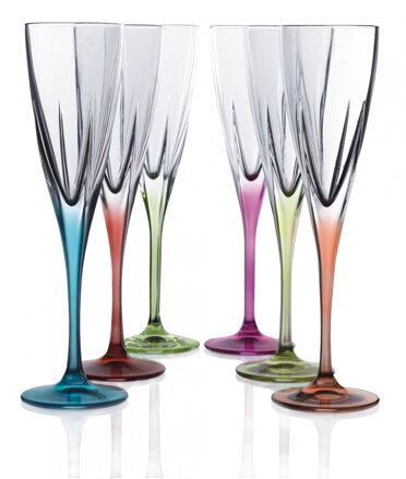 Fusion CFL RCR Colours of RCR 6pz Champagne Flutes, 6pcs,6x170ml,h: 235mm, (24295020006/6)