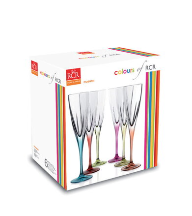 Fusion CFL RCR Colours of RCR 6pz Champagne Flutes, 6pcs,6x170ml,h: 235mm, (24295020006/6)